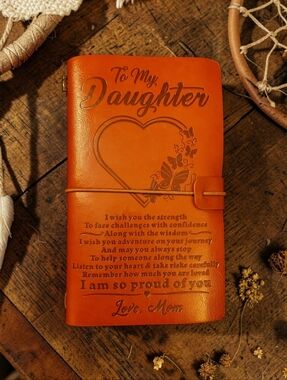To My Daughter Embossed Leather Journal